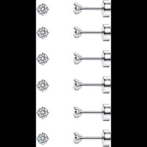 20G Cartilage Earring Stud for WomenMen 316L Surgical Steel FlatBack EarringsSet